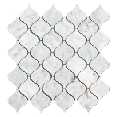 Oriental White Arabesque Mosaic Tile